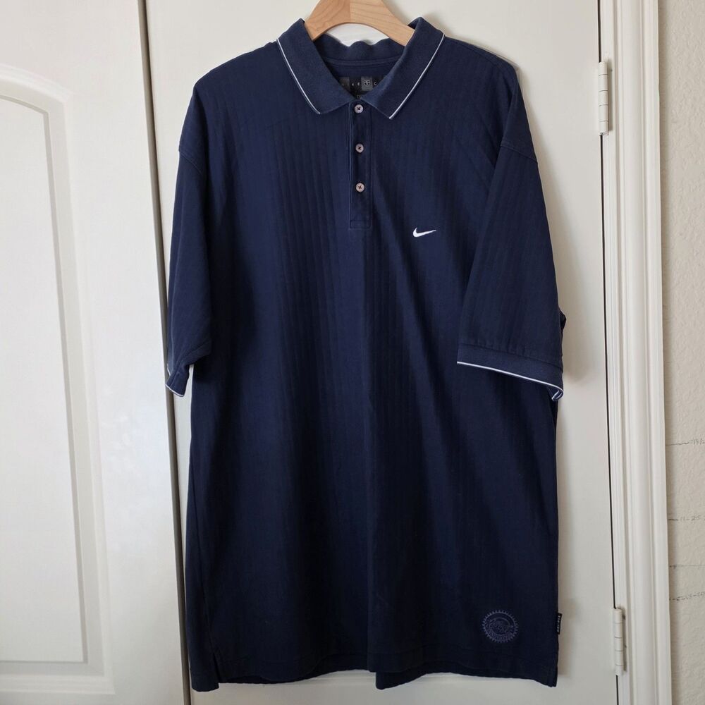 Nike Vintage 90s  Golf Dri-Fit  Moisture Polo Navy blue XXL Kellogg's Innovation